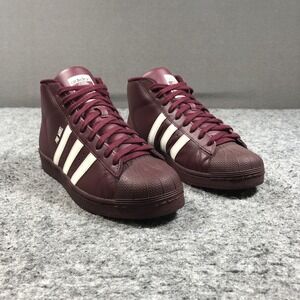Adidas Pro Model Shoes Mens 8 Maroon Burgundy White High Top Sneakers B39370